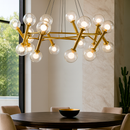 Люстра золота підвісна з оригінальним плафоном D-85 cm G9x20 Gold ASTRA 220918-100001013