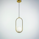 Підвісний золотий світильник Овал D - 15 cm E27x3 Orbit Gold/Matte Black Oval 210718-100000024