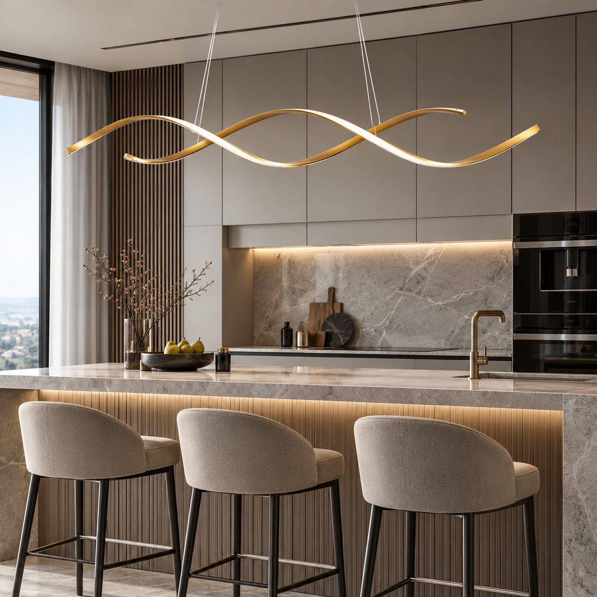 Люстра золота L-110 см Н-150 см LED 35W 4000K Gold Gemo 231136-100002719