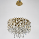 Люстра підвісна з матовими та прозорими скляними пелюстками D-49,5 cm Led 93W Gold Crystal Shine 260735-100008447