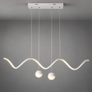 Люстра біла підвісна L-120 cm Led 36W 4000K White Wave with ball 260936-100008811