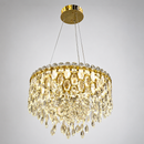 Люстра підвісна з матовими та прозорими скляними пелюстками D-49,5 cm Led 93W Gold Crystal Shine 260735-100008447