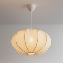 Люстра біла підвісна з декоративним текстильним плафоном D-60 cm Lightness White 25129-100006872