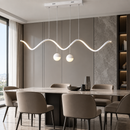 Люстра біла підвісна L-120 cm Led 36W 4000K White Wave with ball 260936-100008811