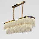 Люстра золота видовжена каскадна з кришталевим плафоном L-100 cm Led 265W Gold Crystal Cascade Long 251235-100006788