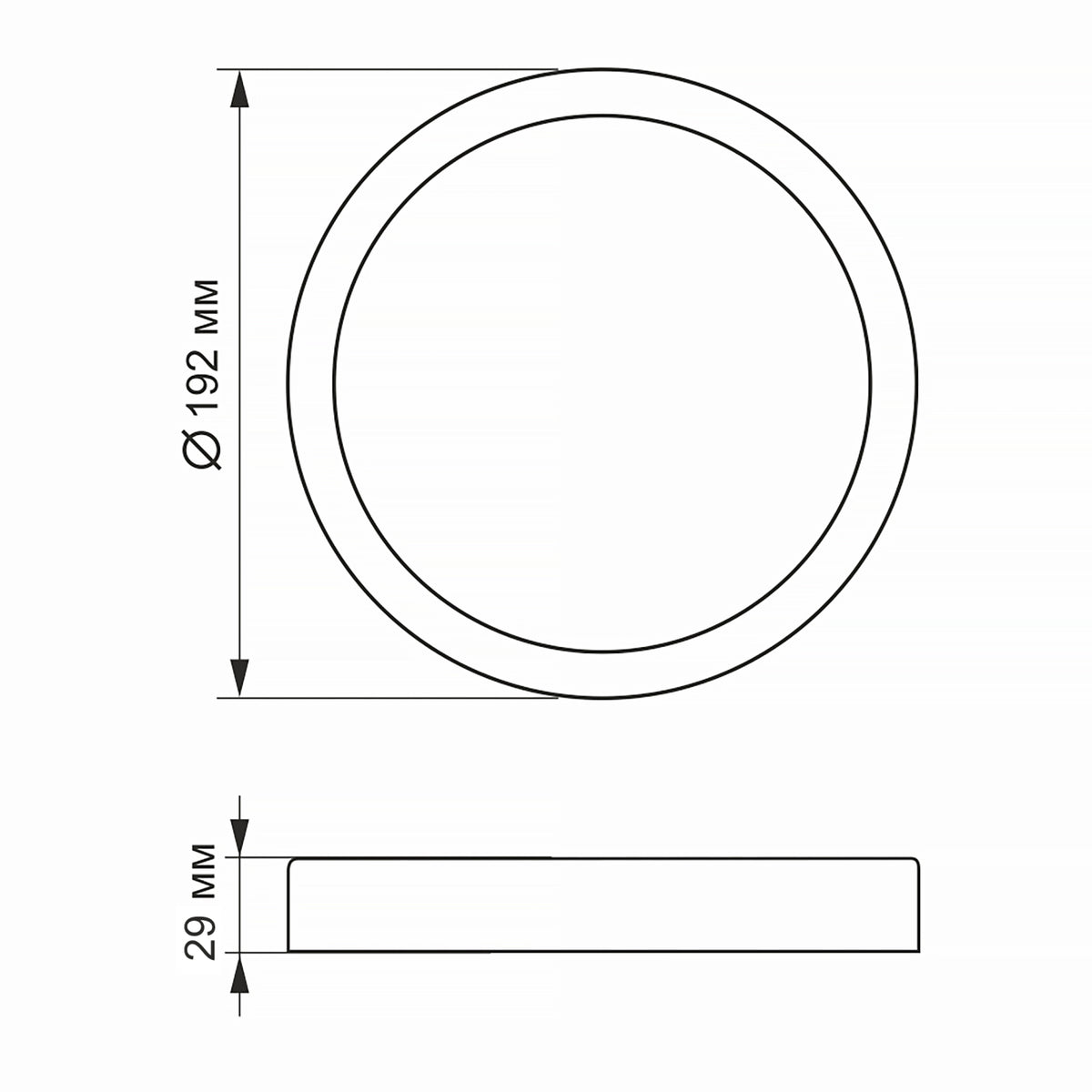 Настінно-стельовий світильник чорний круглий D-19.2 cm Led 18W 5000K Black Art 260854-100008679