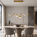 Люстра золота підвісна L-120 cm Led 36W 4000K Gold Wave with ball 260936-100008812