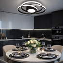 Стельова світлодіодна люстра кільцева чорна з пультом D-48 cm Led 100W 3000K 4000K 6000K Black Trio ceiling 260160-100007198