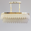 Люстра золота видовжена каскадна з кришталевим плафоном L-100 cm Led 265W Gold Crystal Cascade Long 251235-100006788