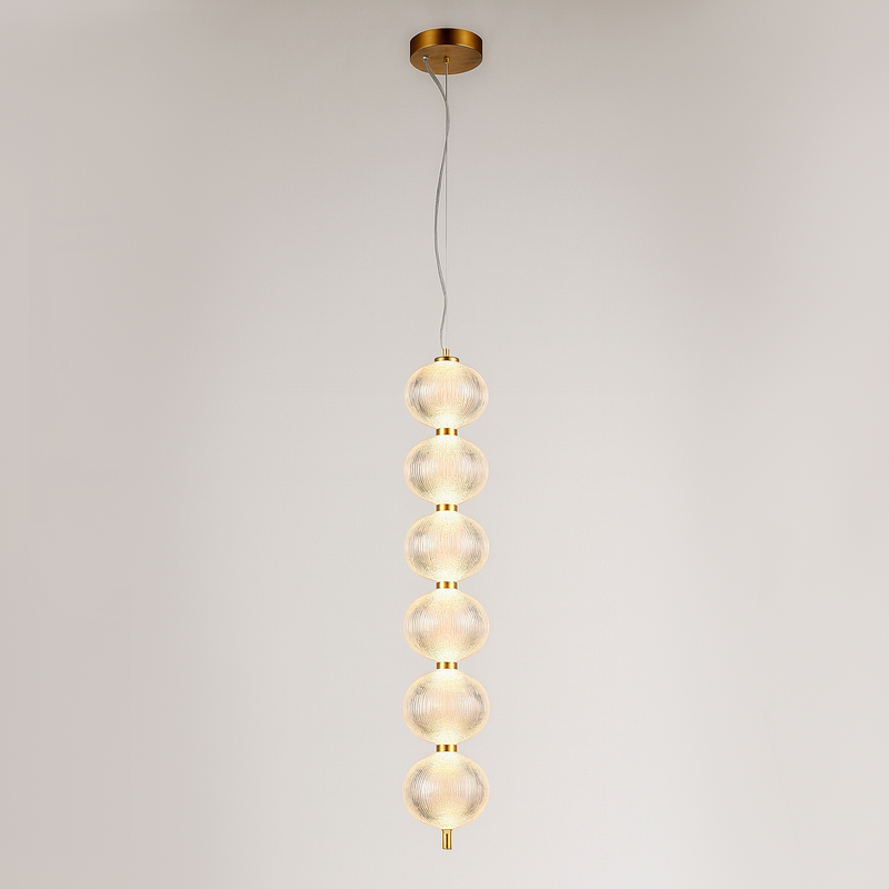 Підвісний світильник золотий з бежевим прозорим плафоном H-80 cm Led 52W Beige clear Colours 250931-100006122