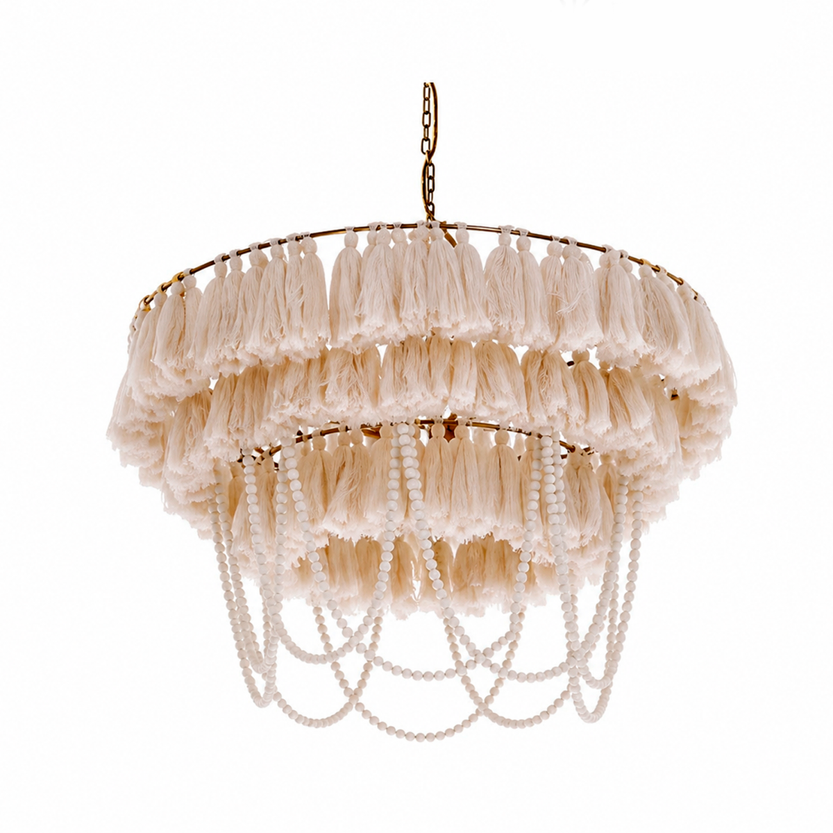 Люстра підвісна з текстильним плафоном D-60 cm E27 Macrame 260858-100008731