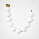 Люстра золота з білими матовими плафонами L-180 /210 /250 /280 /330 cm Led Gold+White Pearls 260118-100007019