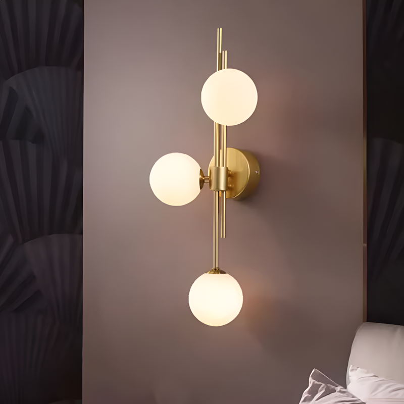 Настінний світильник золотий з білим плафоном Gold+White Bollo 250733-100005591