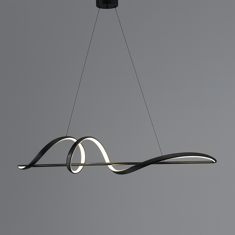 Люстра чорна видовжена L- 120 cm W-28 cm Led 115W Black Line Wave 251088-100006354