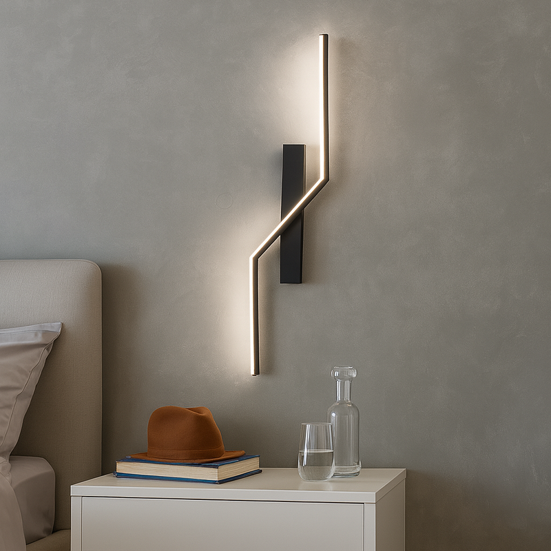 Бра чорне світлодіодне Left / Right H-60 cm/H-100 cm Led 13W/8W Black Double lines 230718-100002333