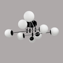 Люстра стельова з білими плафонами D-80 cm E27 H-25 cm Black+Chrome+White Wendy 250718-100005672