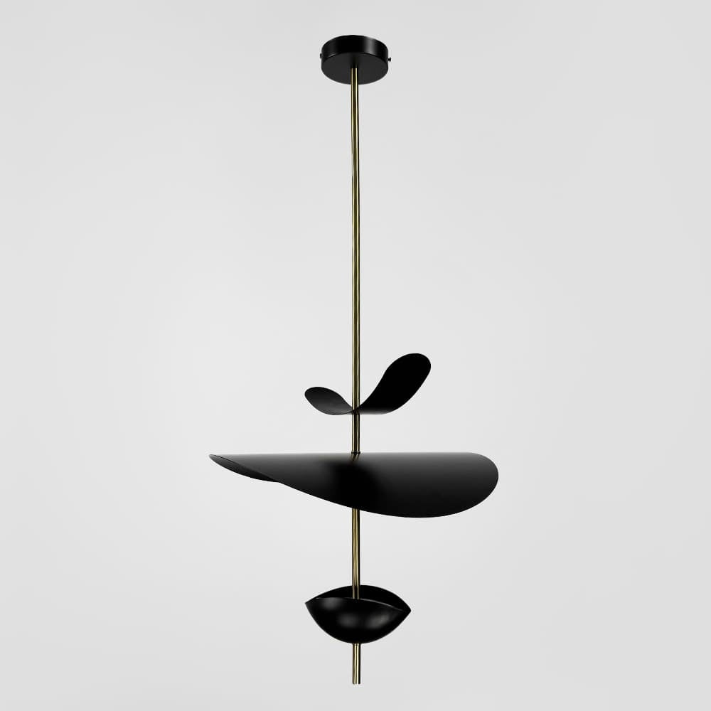 Люстра чорна з пелюстками D-40 cm / D-60 cm Led 4000K Black Flower 250918-100002039