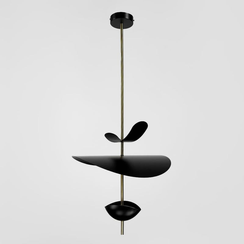 Люстра чорна з пелюстками D-40 cm / D-60 cm Led 4000K Black Flower 250918-100002039