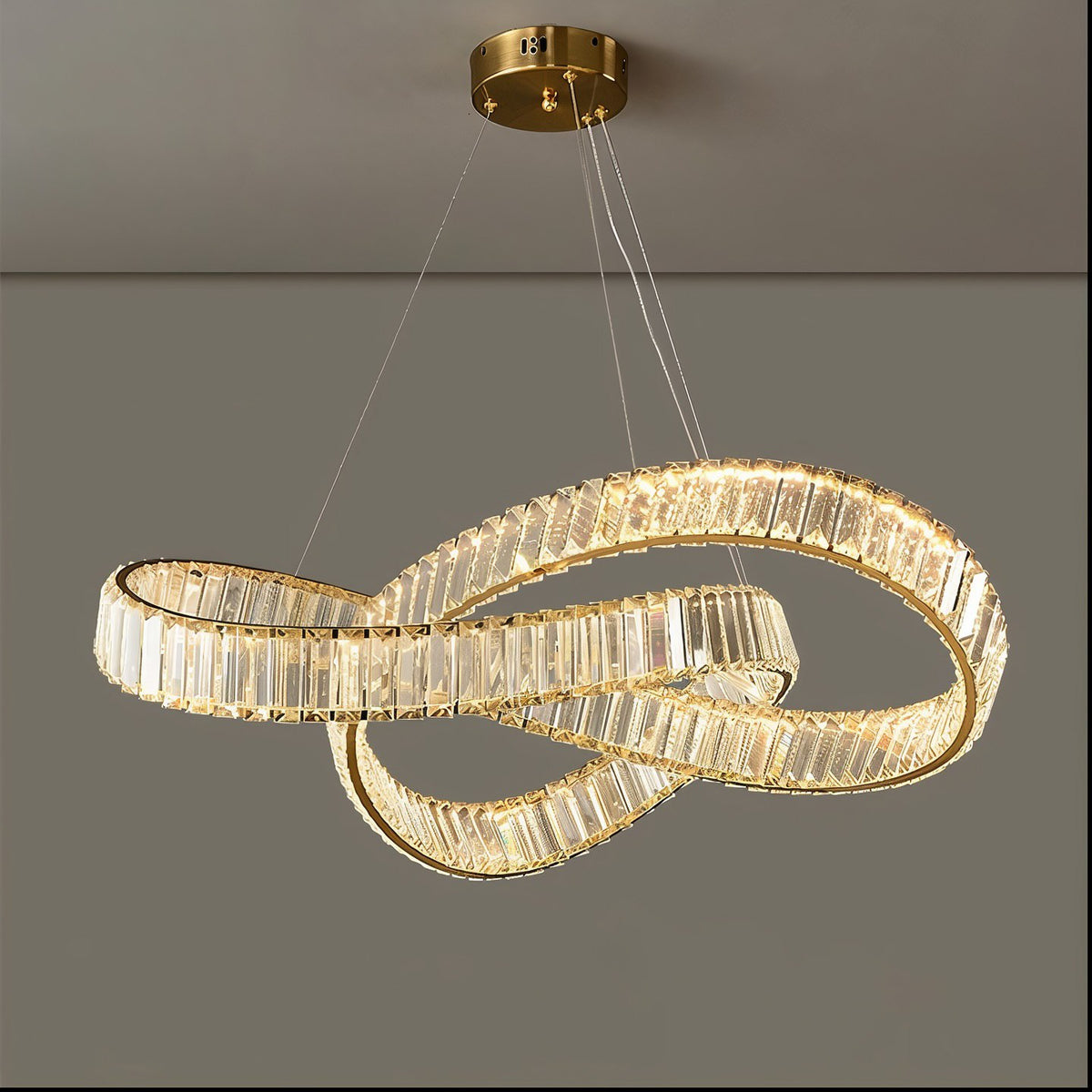 Підвісний світильник Diamond D600 Led 64W 3000K 4000K 6000K Gold Diamond Crystal 241122-100003974