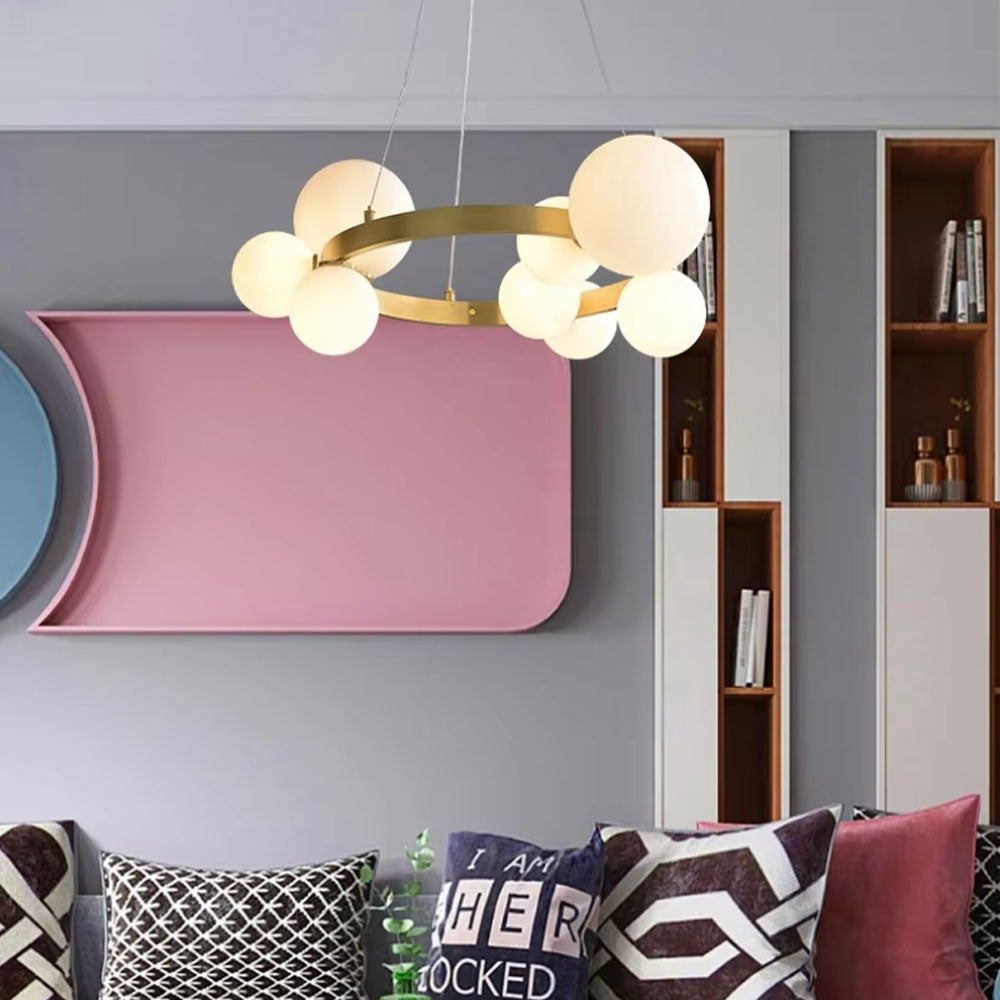 Люстра Bubbles 9 Gold D-60 cm Gold + White 250118-100004053