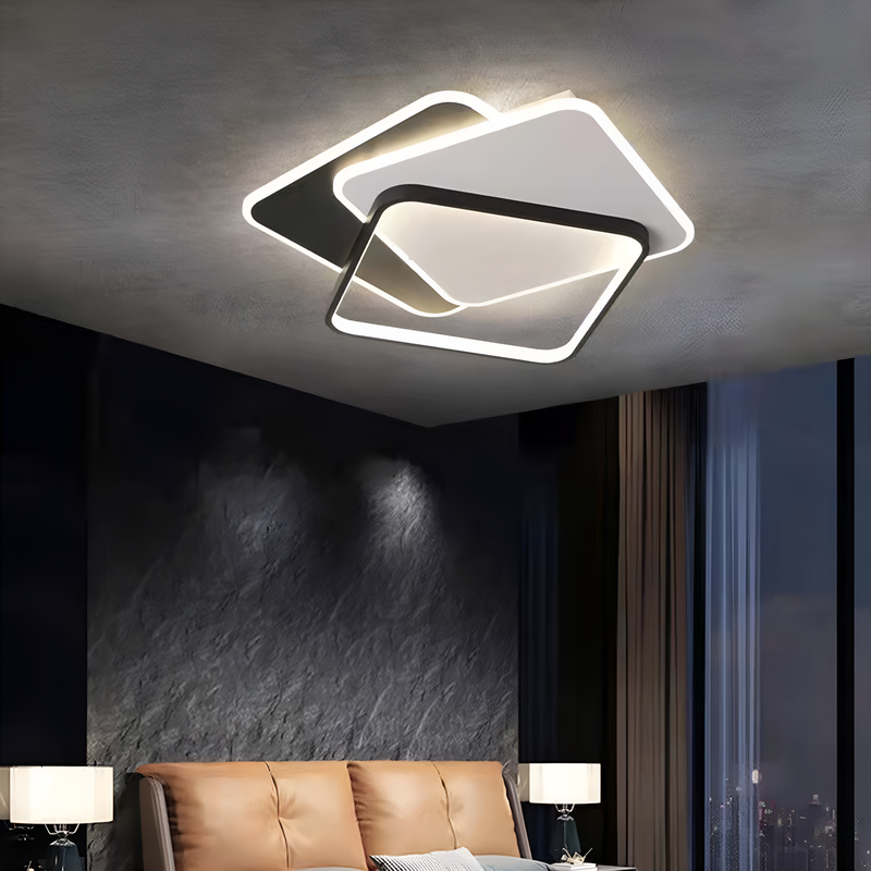 Стельовий світлодіодний світильник з пультом Geometry Black + White 70W LED 250431-100004614