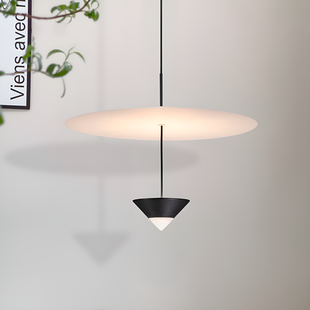 Підвісний світильник Luna D-38cm 13W Black+White 250528-100004789