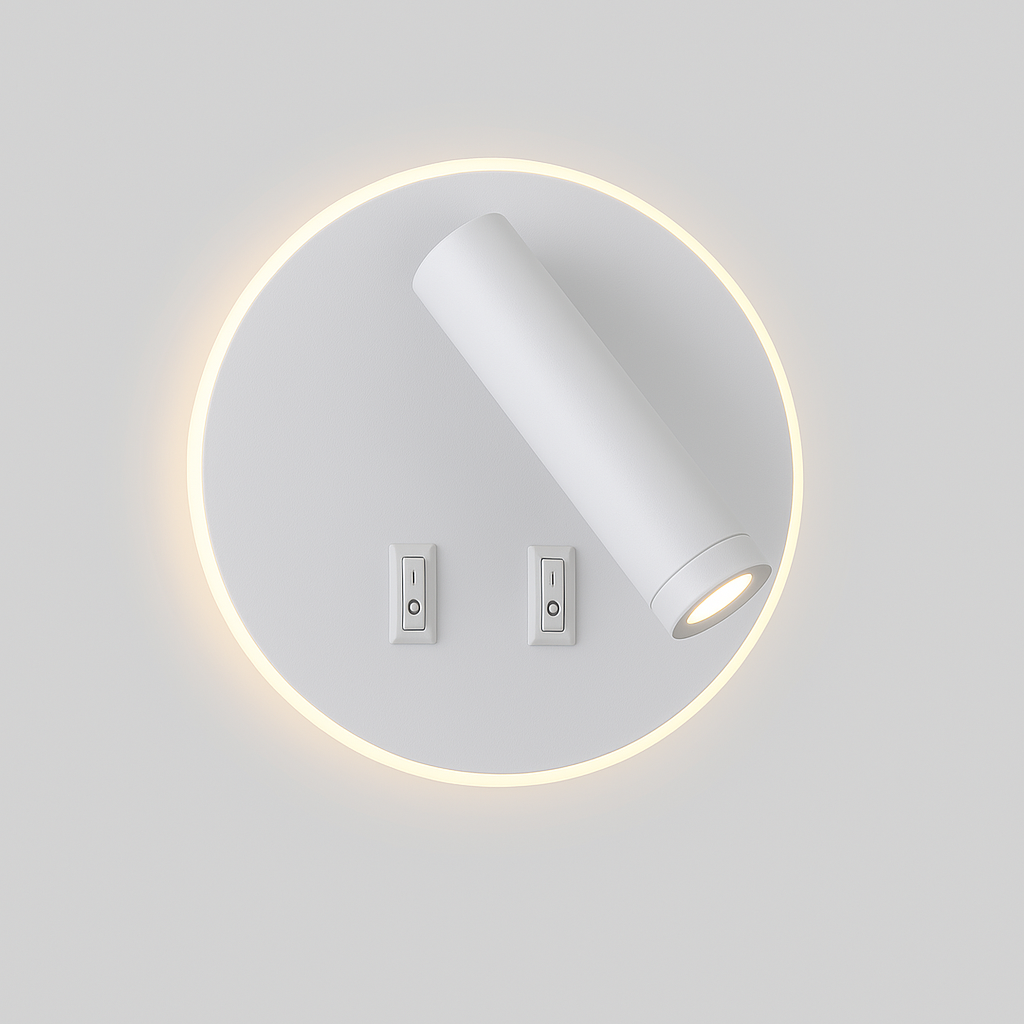 Бра з вимикачем на корпусі Bun Circle 10W D-14 cm 4000K  White 250476-100004340