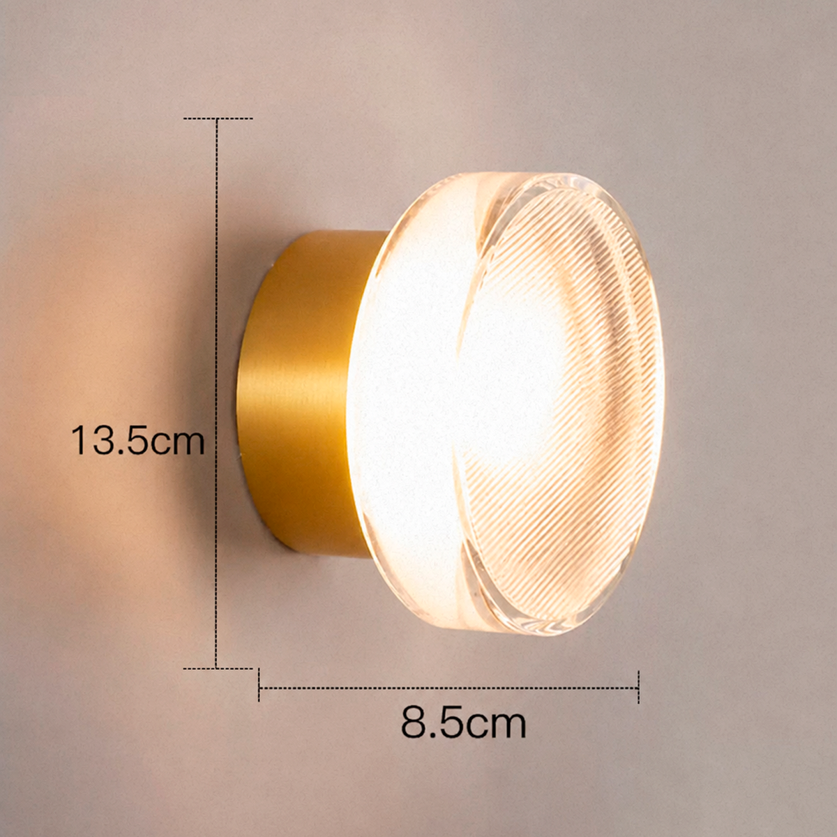 Бра золоте D-13,5 см / D-15 cm 5W 4000К Gold + Transparen Lori clear 260758-100008311