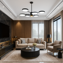 Люстра сіра з чорним D-70 cm Led H-40 cm 62W / 90W Супутник Black+Grey Orbit Lamp 6 ламп та 8 ламп 231058-100002638