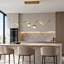Люстра золота підвісна L-120 cm Led 36W 4000K Gold Wave with ball 260936-100008812
