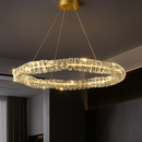 Люстра підвісна золота з скляним фігурним плафоном D-60 cm/D-80 cm  Led Crystal Gold 251188-100006580