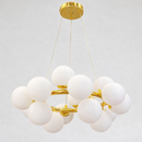 Люстра підвісна золота з білими плафонами D-55 cm G9x16 Gold + White Bubbles 260135-100007297