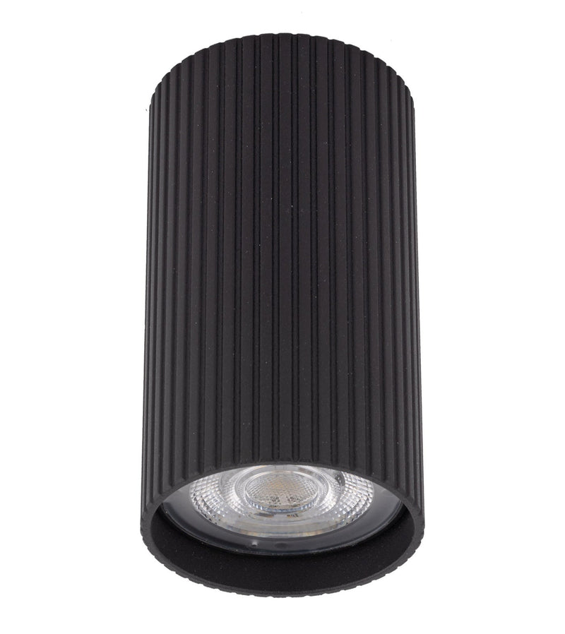 Точковий світильник чорний H-10 cm GU10 Black Gofre 250840-100005808