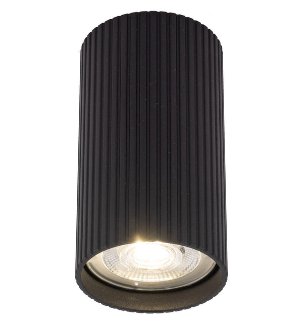 Точковий світильник чорний H-10 cm GU10 Black Gofre 250840-100005808