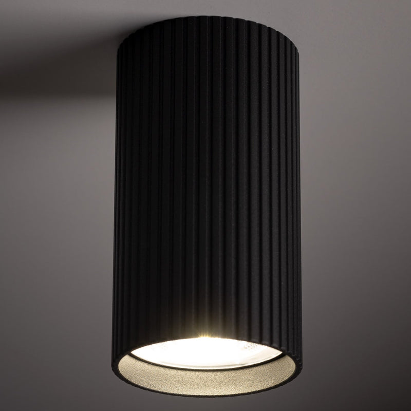 Точковий світильник чорний H-10 cm GU10 Black Gofre 250840-100005808