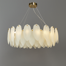 Люстра підвісна золота з D-50 cm / 60 cm / 75 cm E14x6 / 8 / 10 Feathers gloss lamp 251188-100006505