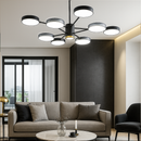 Люстра сіра з чорним D-70 cm Led H-40 cm 62W / 90W Супутник Black+Grey Orbit Lamp 6 ламп та 8 ламп 231058-100002638
