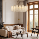 Люстра підвісна золота з D-50 cm / 60 cm / 75 cm E14x6 / 8 / 10 Feathers gloss lamp 251188-100006505