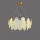 Люстра підвісна золота з D-50 cm / 60 cm / 75 cm E14x6 / 8 / 10 Feathers gloss lamp 251188-100006505