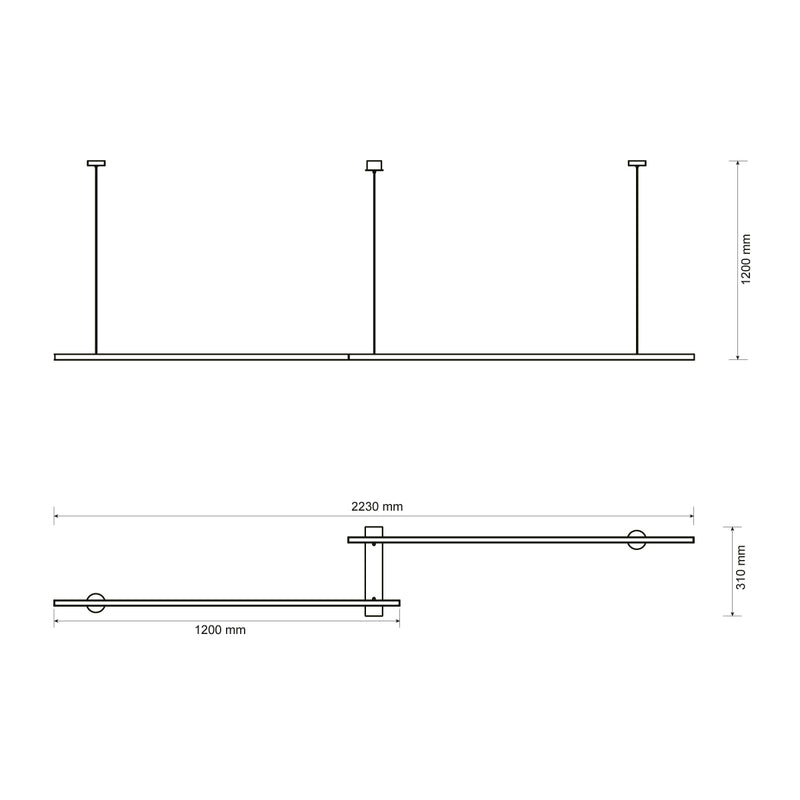Люстра підвісна світлодіодна чорна L-223 cm Led 60W Black LILEYA 250748-100005582