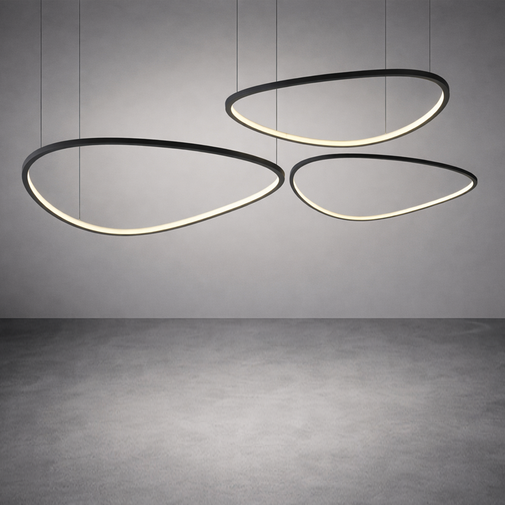 Підвісна люстра 80 cm + 60 cm + 40 cm Led 100W 4000K Black Soft triangle 260117-100007224