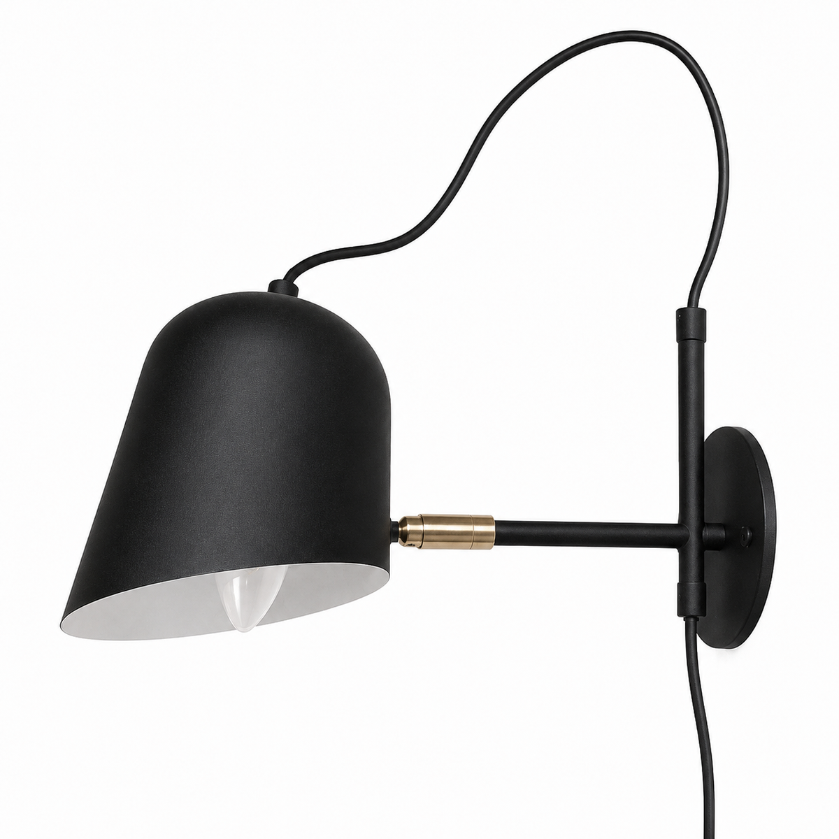 Світильник чорний настінний H-16,5 cm W-14 cm E14 Black Dommy 260866-100008592