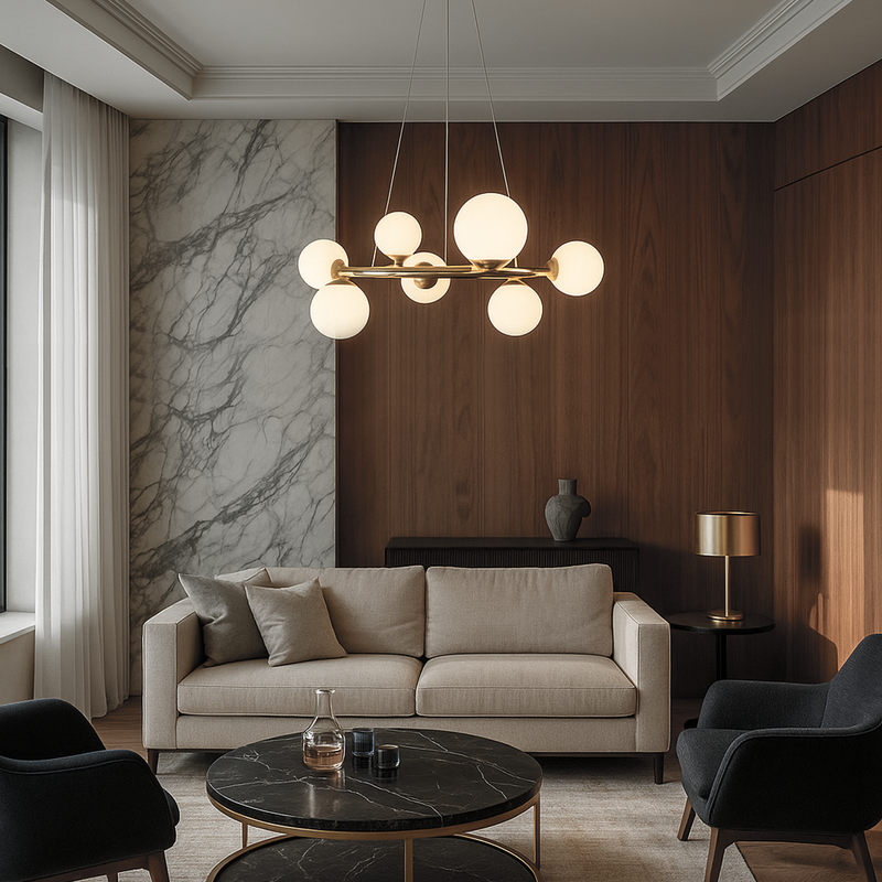 Люстра золота підвісна D-68 cm Led + G9x8 Gold Modo 251188-100006585