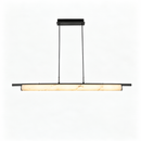 Люстра підвісна чорна видовжена L-120 cm Led 28W Black+White Marble Imitation 260936-100008830