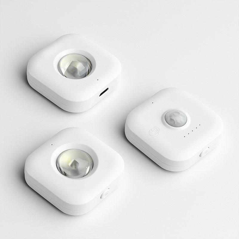 Набір білих світильників акумуляторних з датчиком руху Led L-4,8 cmx3 USB-C White Movis Square Lamp 251054-100006476