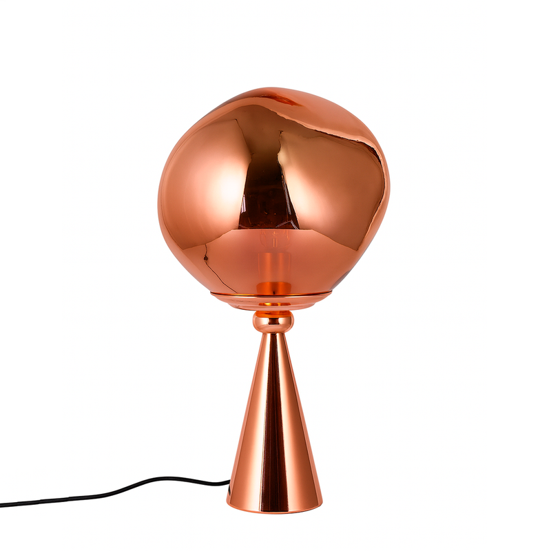 Настільна лампа мідна з плафоном органічної форми H-52 cm E27 Rose Gold Melt plazma desk lamp 250931-100006065