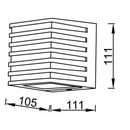 Настінний чорно-білий вуличний світильник L-11 cm Led 13W IP54 3000K Black + White Piper 260619-100008293