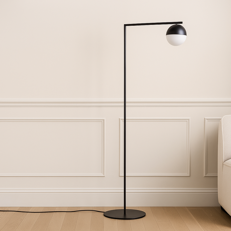 Торшер чорний з круглим плафоном H-140cm G9 Black Ball 25079-100005485