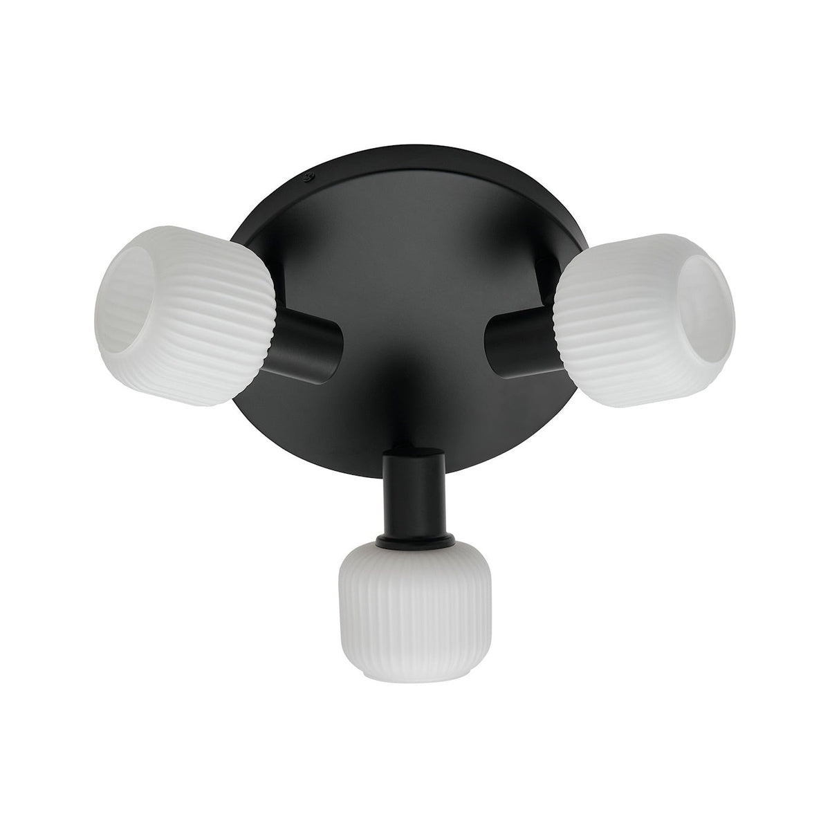 Люстра чорна з білими плафонами D-25 cm H-19 cm E14*3 Black+White Gofre 260109-100007164