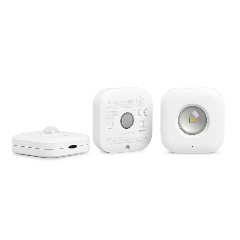 Набір білих світильників акумуляторних з датчиком руху Led L-4,8 cmx3 USB-C White Movis Square Lamp 251054-100006476